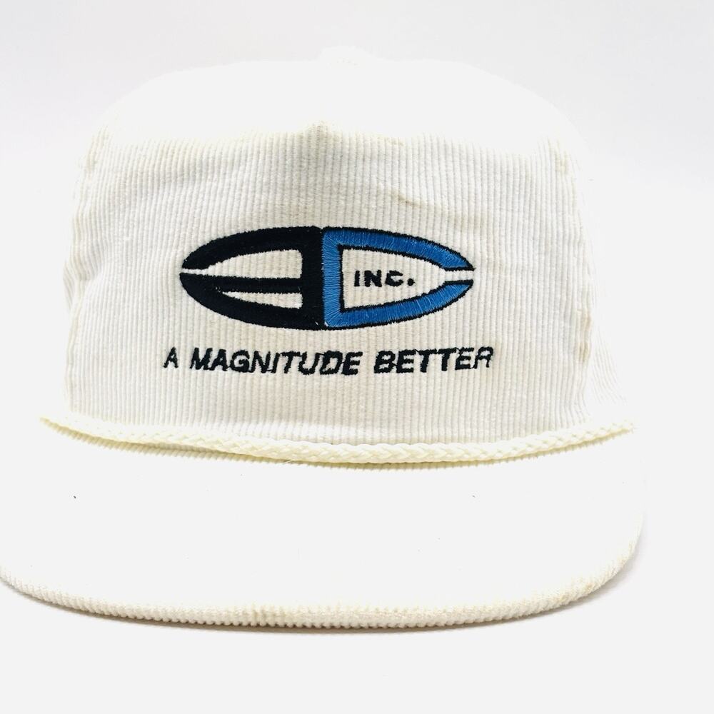 VTG Premium C Blue Cardwell Dist. Inc Trucker Hat Baseball Cap Corduroy White